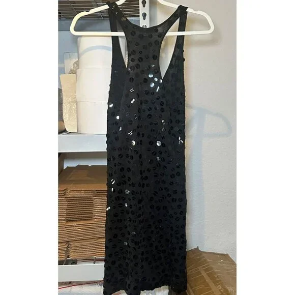 Charlotte Russe Women's Sequins Racerback Tank Black Size Medium Dress - Picture 4 of 4